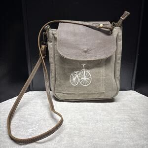 Myra Bag BY-CYCLE Shoulder Crossbody Canvas & Leather Bag EUC!